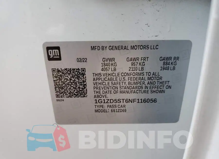 1G1ZD5ST6NF116056 Photo# 12