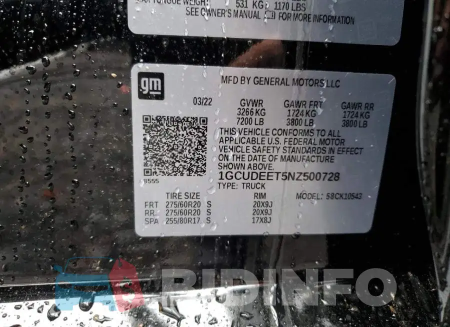 1GCUDEET5NZ500728 Photo# 13