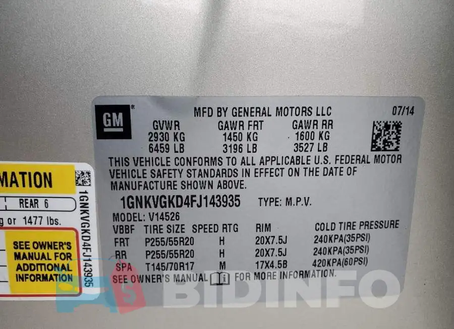 1GNKVGKD4FJ143935 Photo# 13