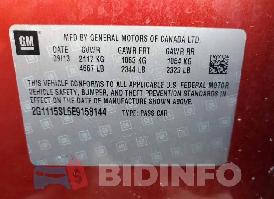 2G1115SL6E9158144 Photo# 12