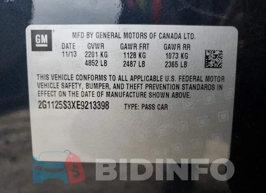 2G1125S3XE9213398 Photo# 13
