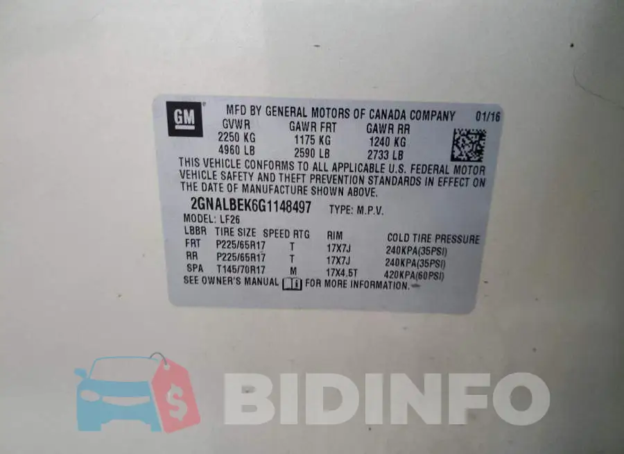 2GNALBEK6G1148497 Photo# 12