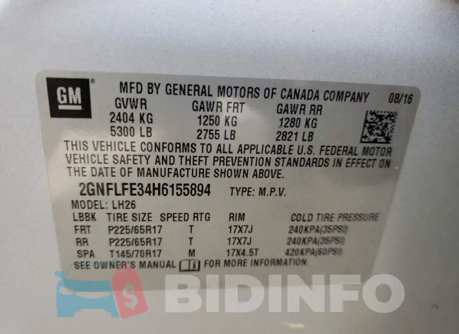 2GNFLFE34H6155894 Photo# 10