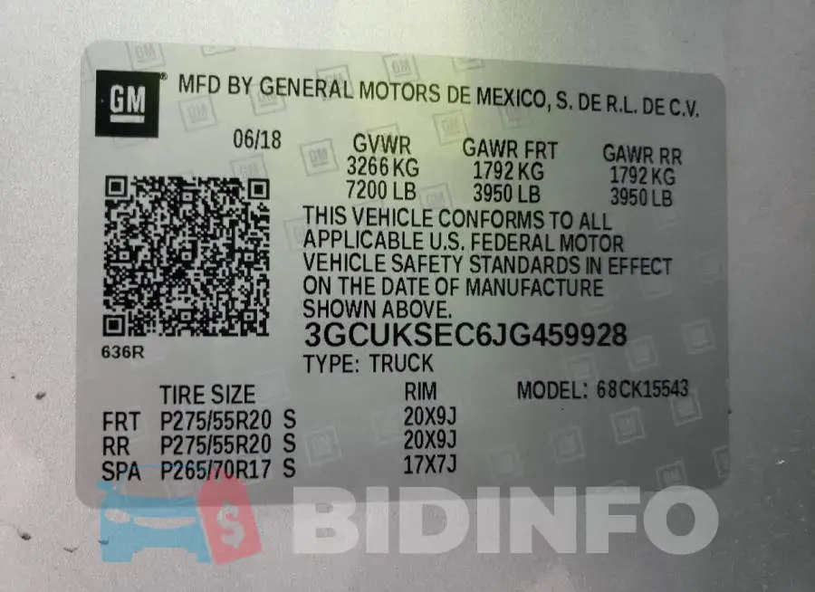 3GCUKSEC6JG459928 Photo# 12