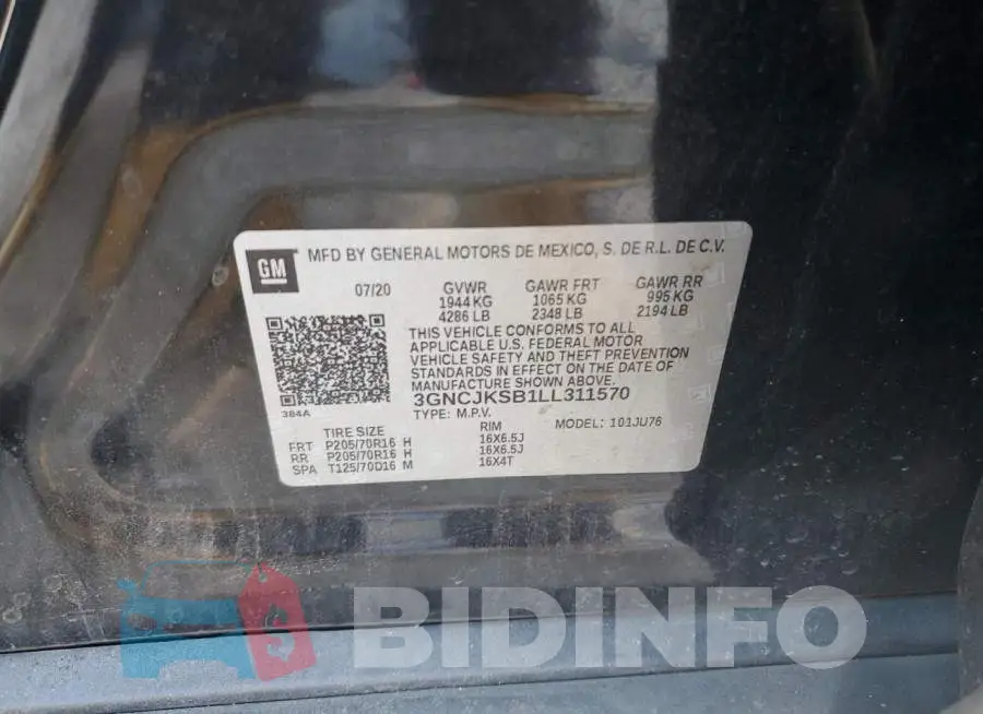 3GNCJKSB1LL311570 Photo# 13