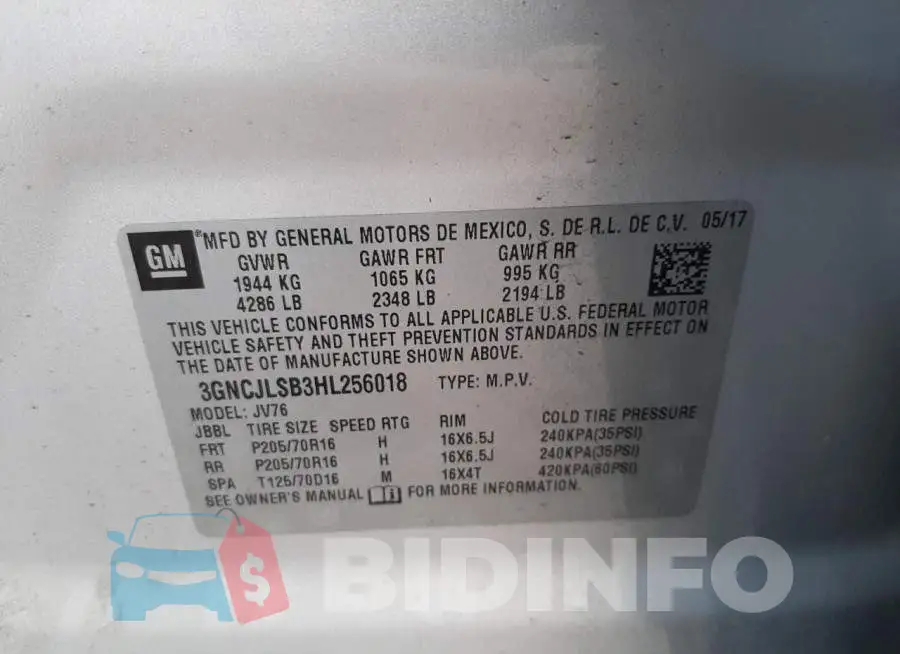 3GNCJLSB3HL256018 Photo# 10