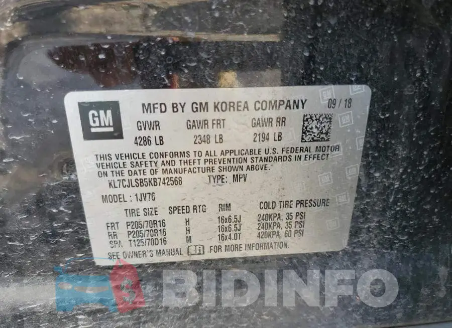 KL7CJLSB5KB742568 Photo# 13