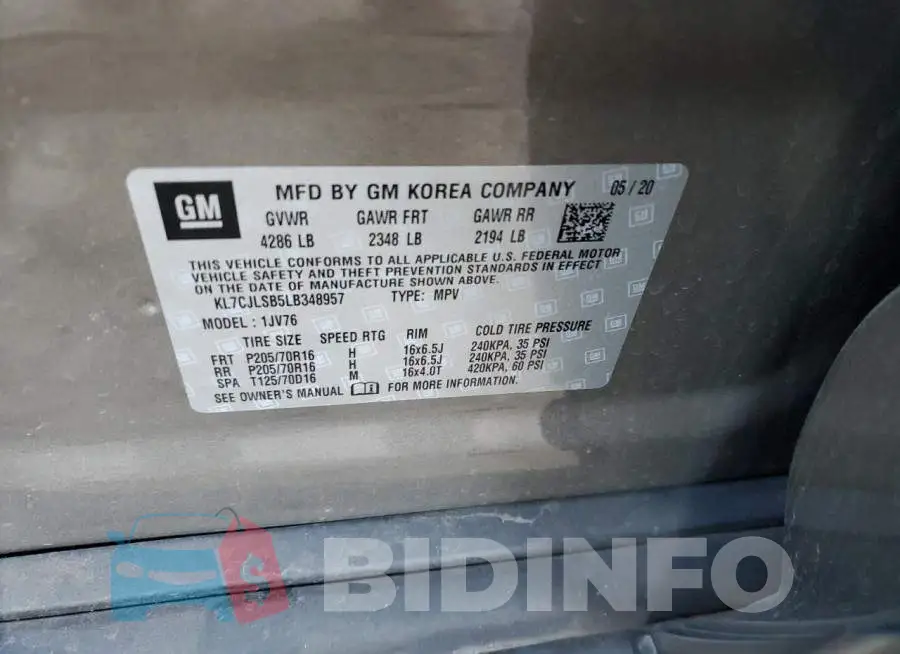 KL7CJLSB5LB348957 Photo# 12