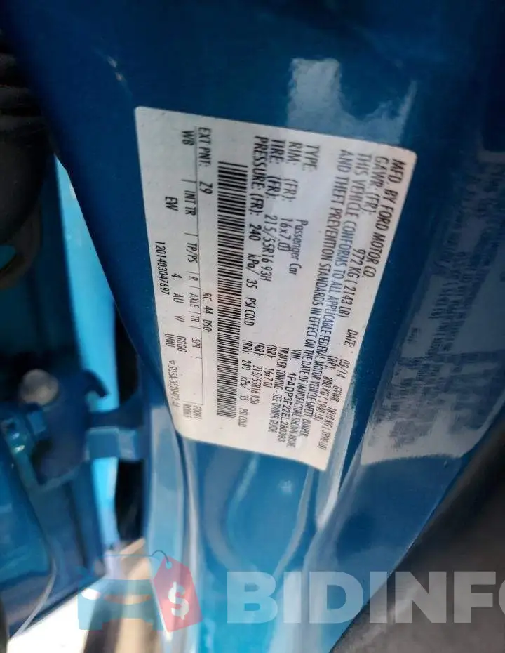 1FADP3F22EL280393 Photo# 12