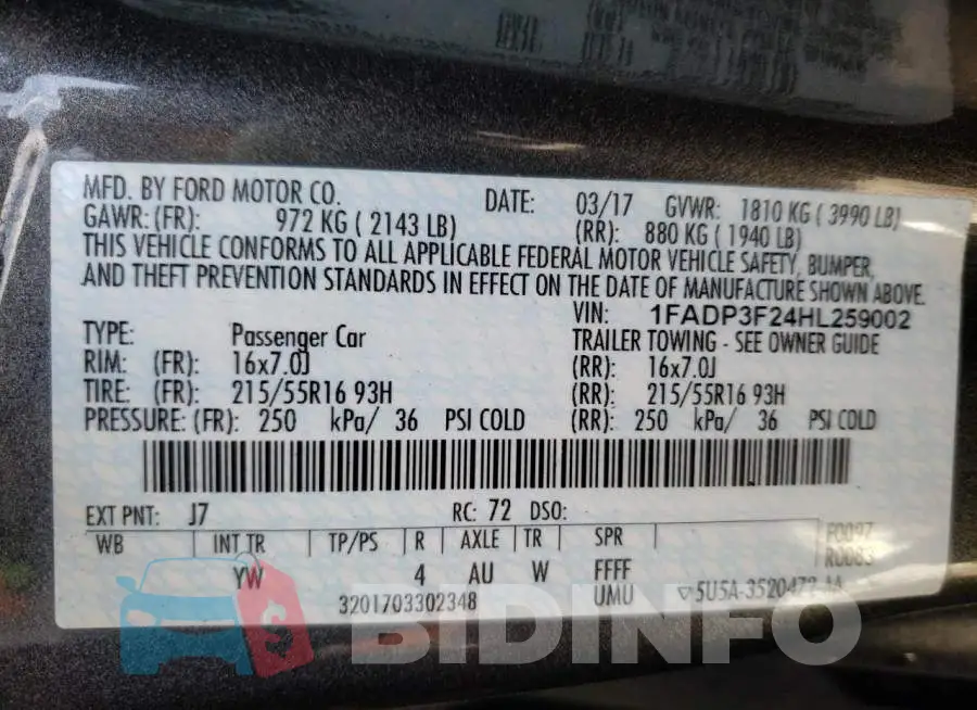1FADP3F24HL259002 Photo# 12