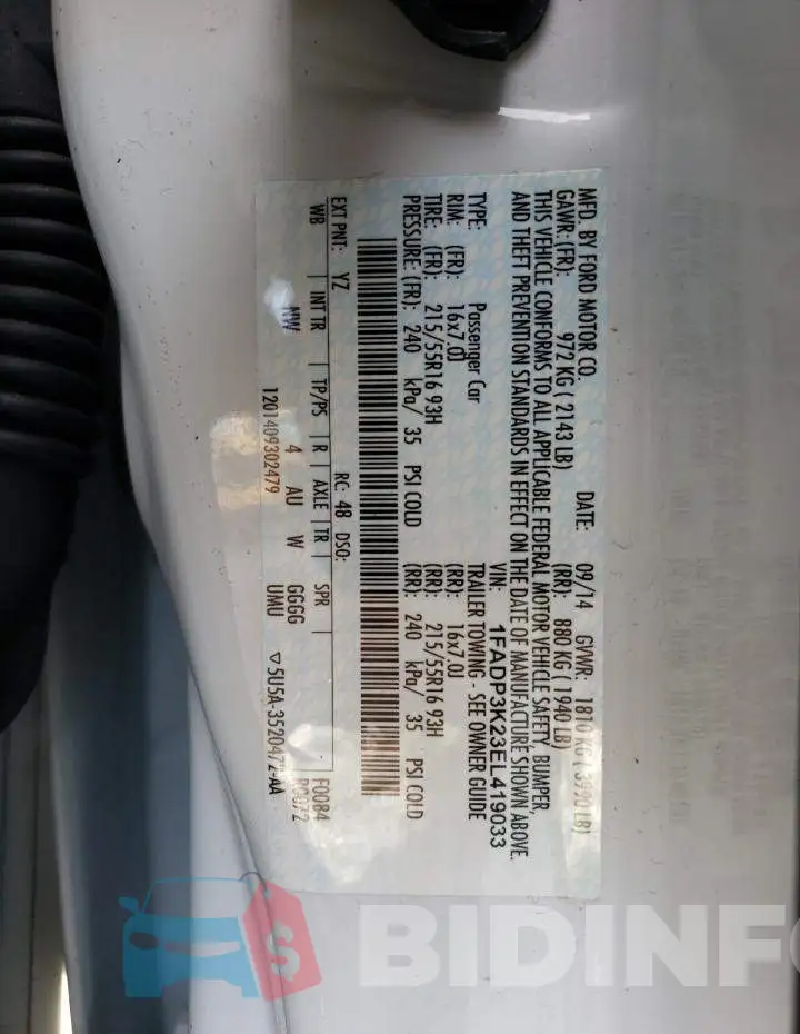 1FADP3K23EL419033 Photo# 12