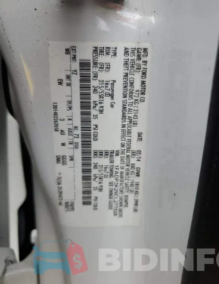 1FADP3K29EL277528 Photo# 12