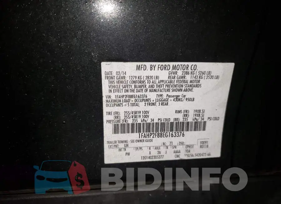 1FAHP2F88EG163376 Photo# 12