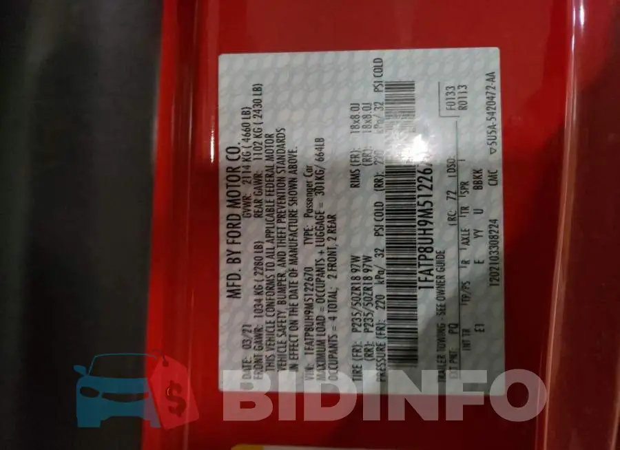 1FATP8UH9M5122670 Photo# 13