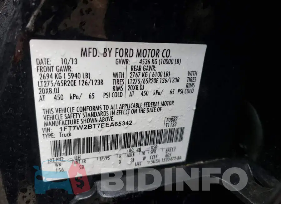 1FT7W2BT7EEA65342 Photo# 12