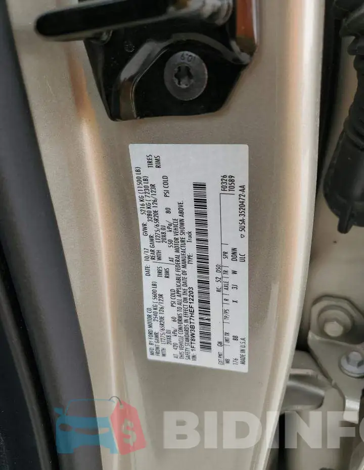 1FT8W3BT7HEF12203 Photo# 13