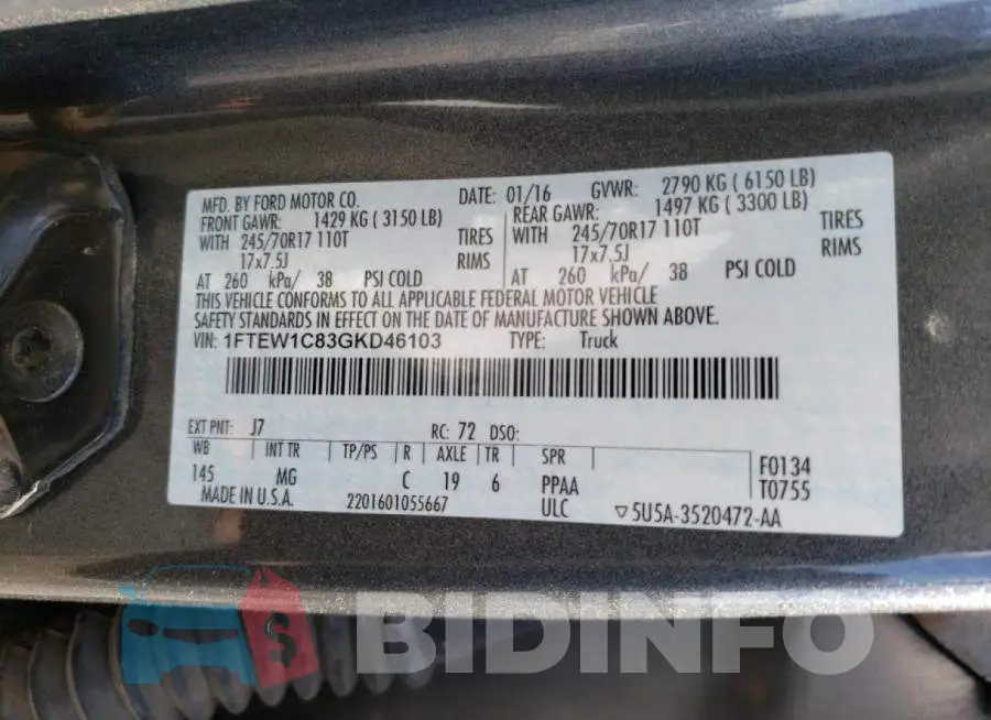 1FTEW1C83GKD46103 Photo# 12