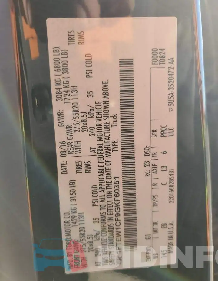 1FTEW1CF9GKF60351 Photo# 12