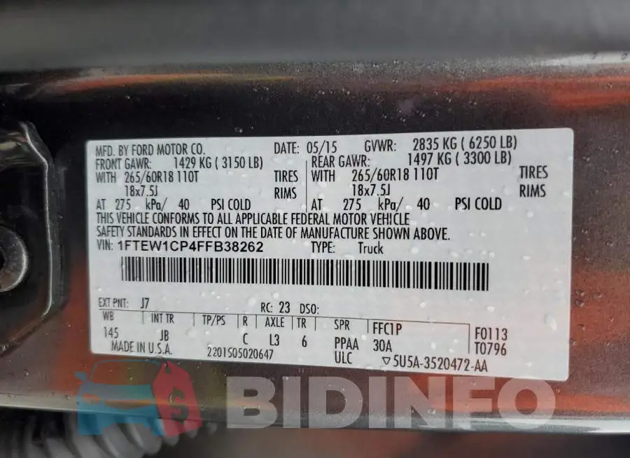 1FTEW1CP4FFB38262 Photo# 12