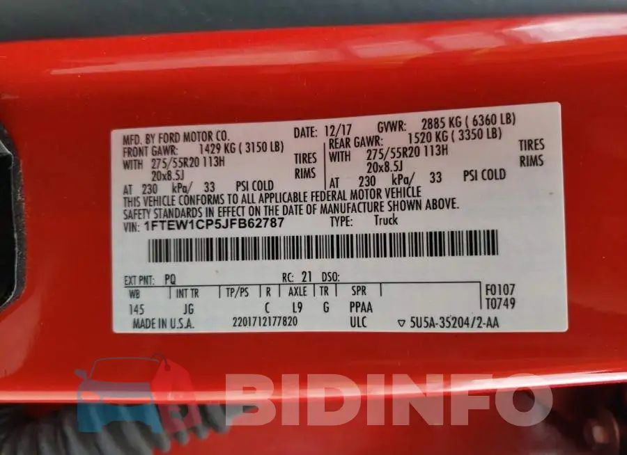 1FTEW1CP5JFB62787 Photo# 12