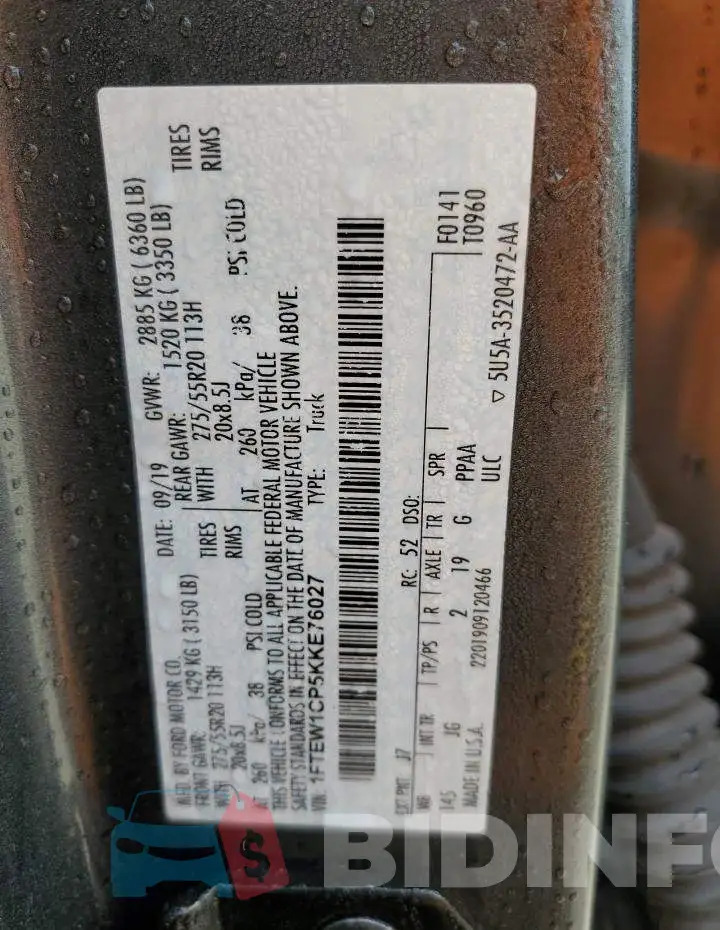 1FTEW1CP5KKE76027 Photo# 13