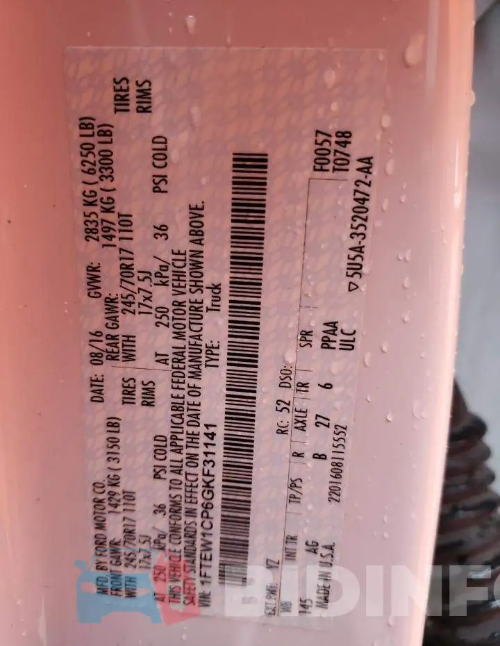 1FTEW1CP6GKF31141 Photo# 12