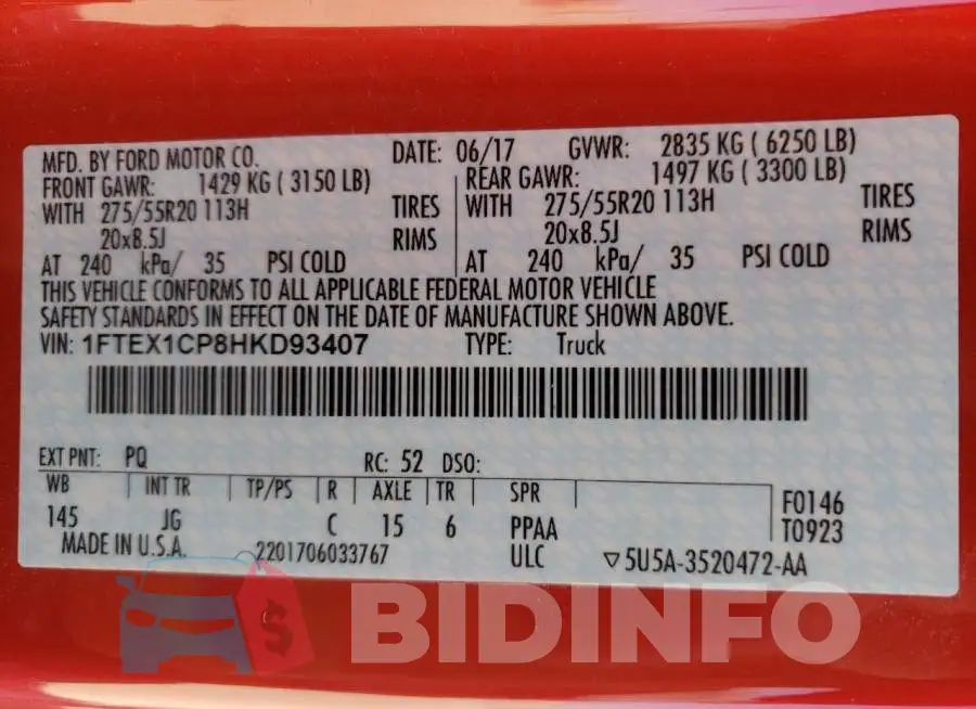 1FTEX1CP8HKD93407 Photo# 12