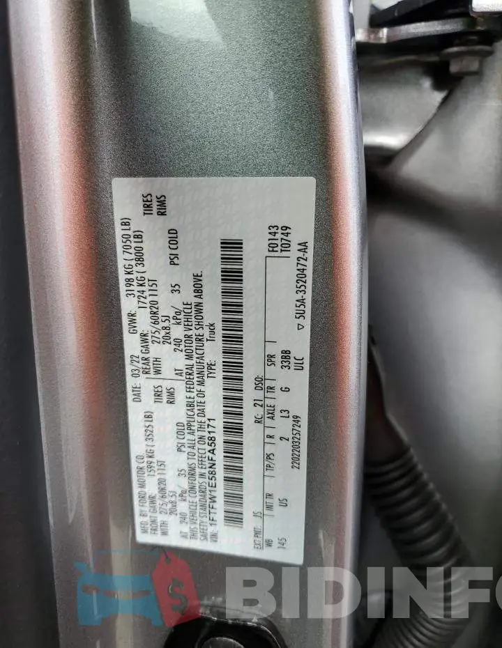 1FTFW1E58NFA58171 Photo# 12
