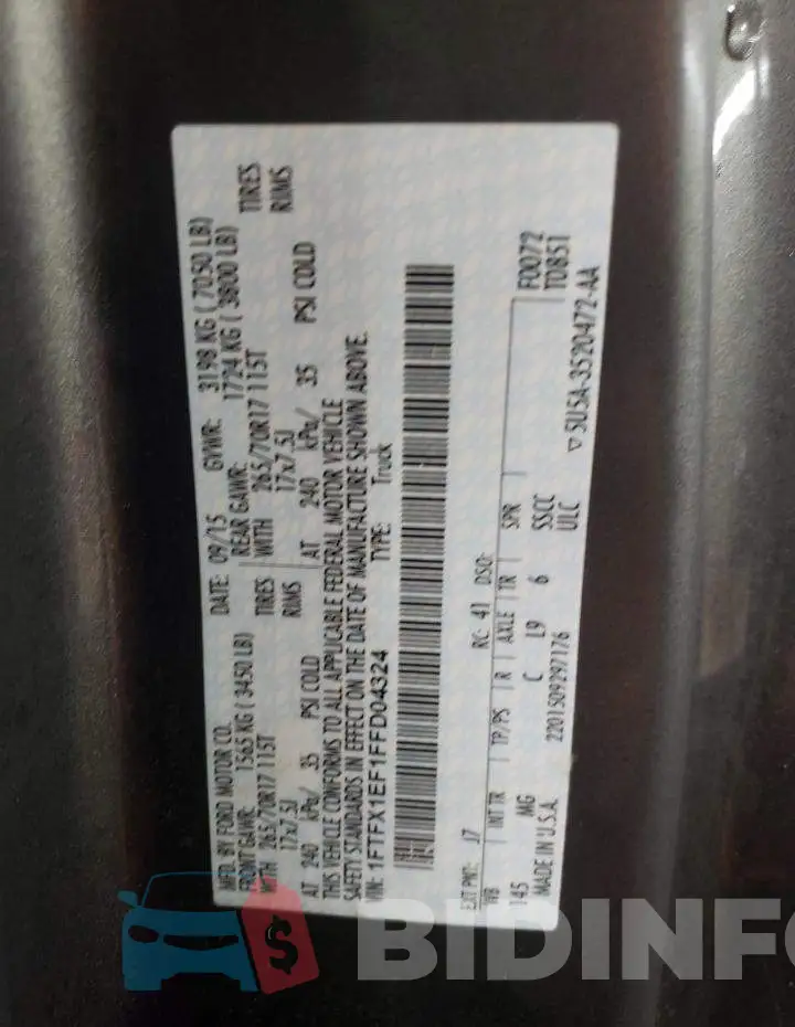 1FTFX1EF1FFD04324 Photo# 12