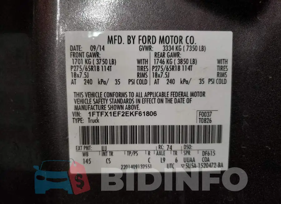 1FTFX1EF2EKF61806 Photo# 12