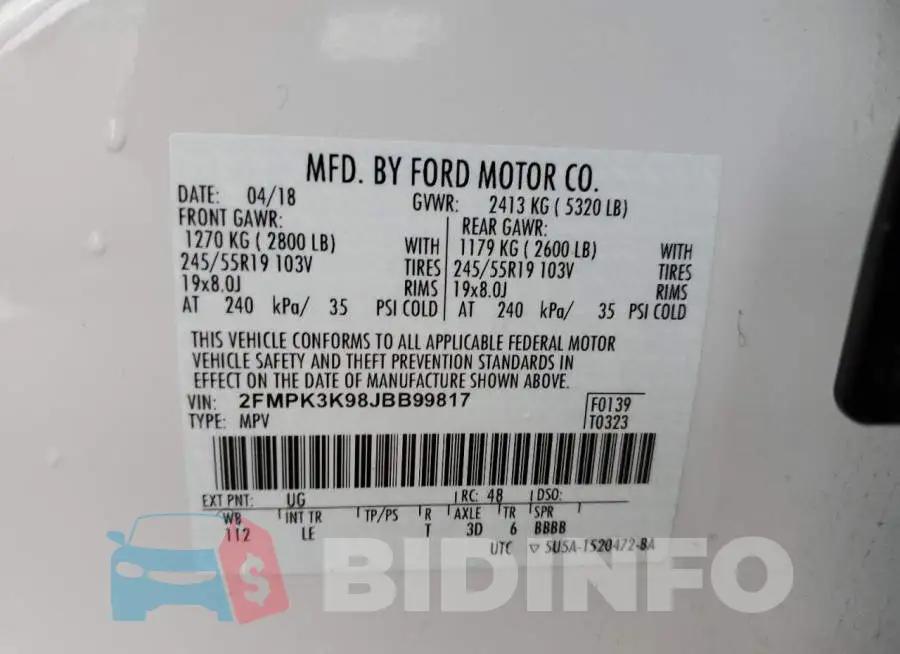 2FMPK3K98JBB99817 Photo# 13