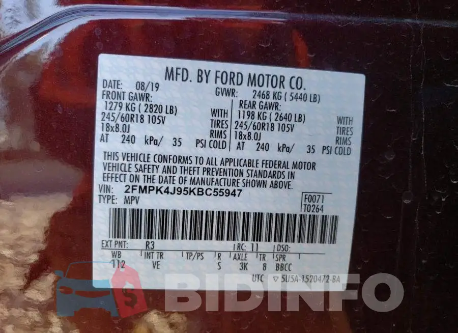 2FMPK4J95KBC55947 Photo# 13