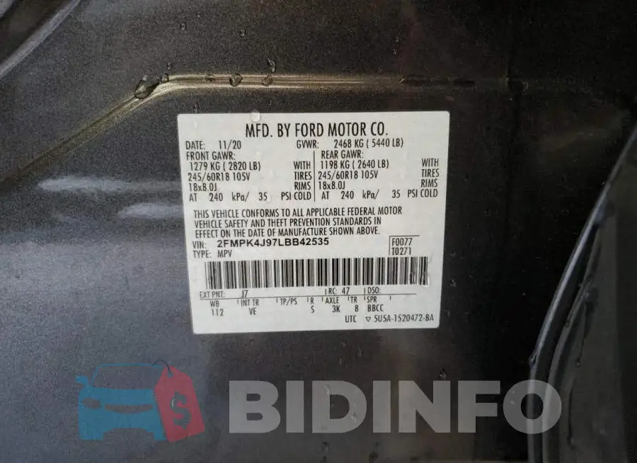 2FMPK4J97LBB42535 Photo# 13