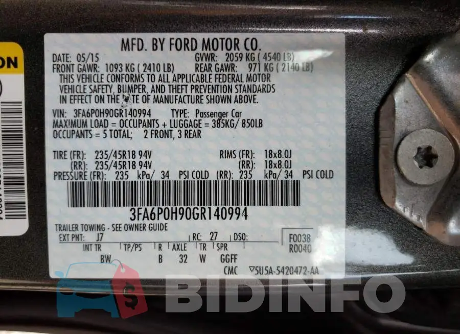 3FA6P0H90GR140994 Photo# 10