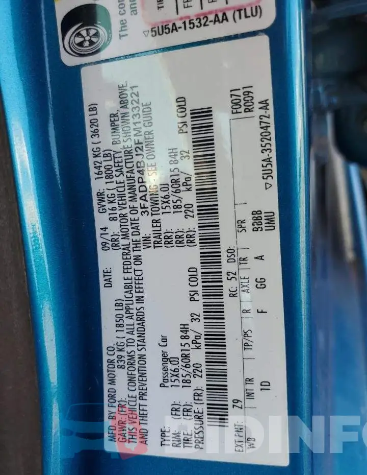 3FADP4BJ2FM133221 Photo# 12