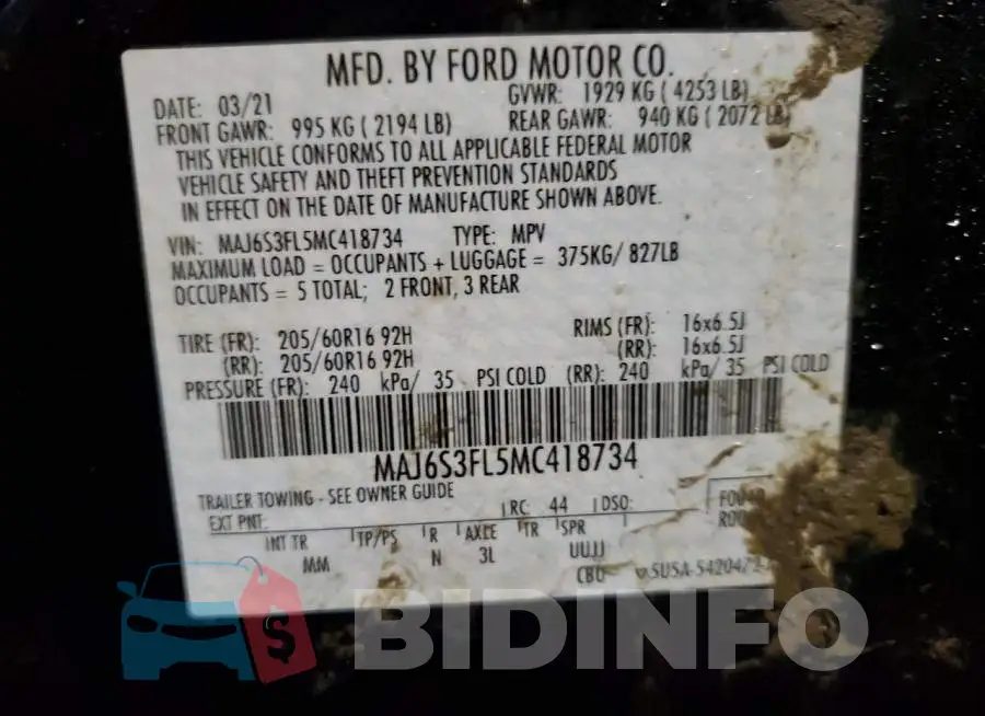 MAJ6S3FL5MC418734 Photo# 13