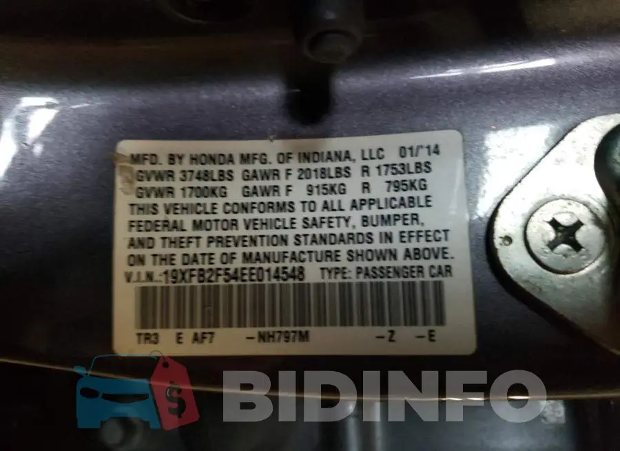 19XFB2F54EE014548 Photo# 12