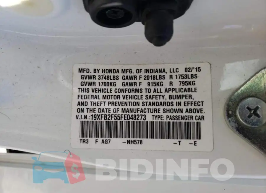 19XFB2F55FE048273 Photo# 10