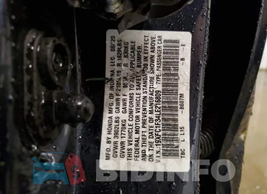 19XFC1F34LE216809 Photo# 12