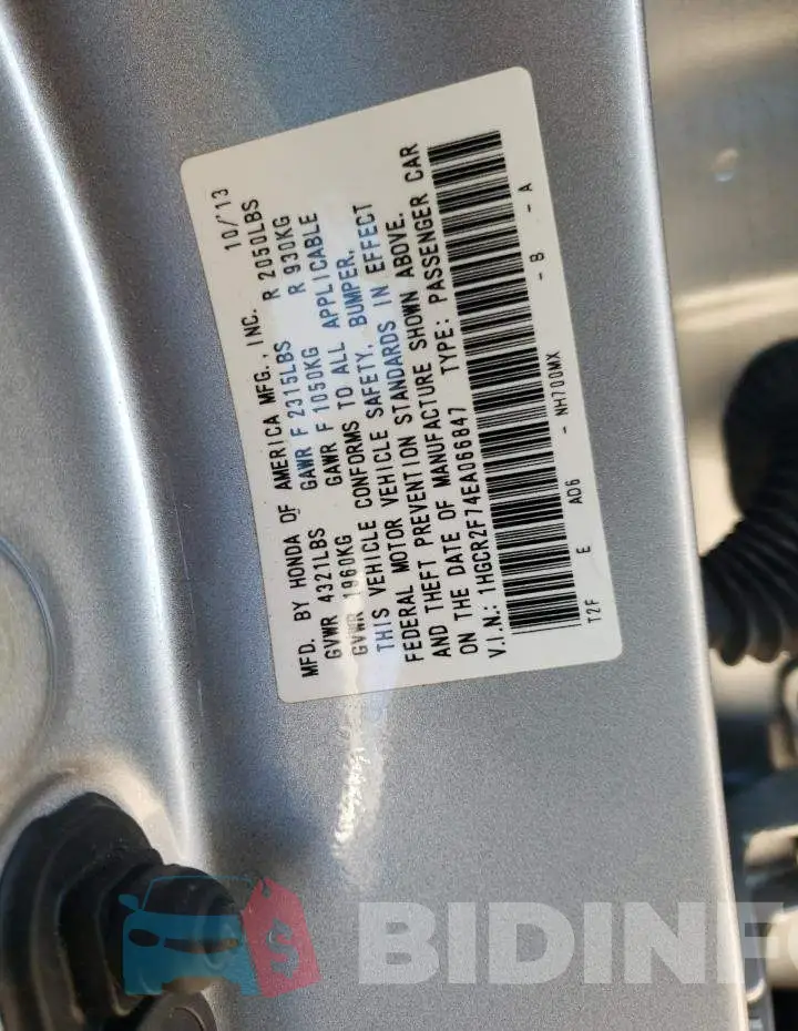 1HGCR2F74EA066847 Photo# 12