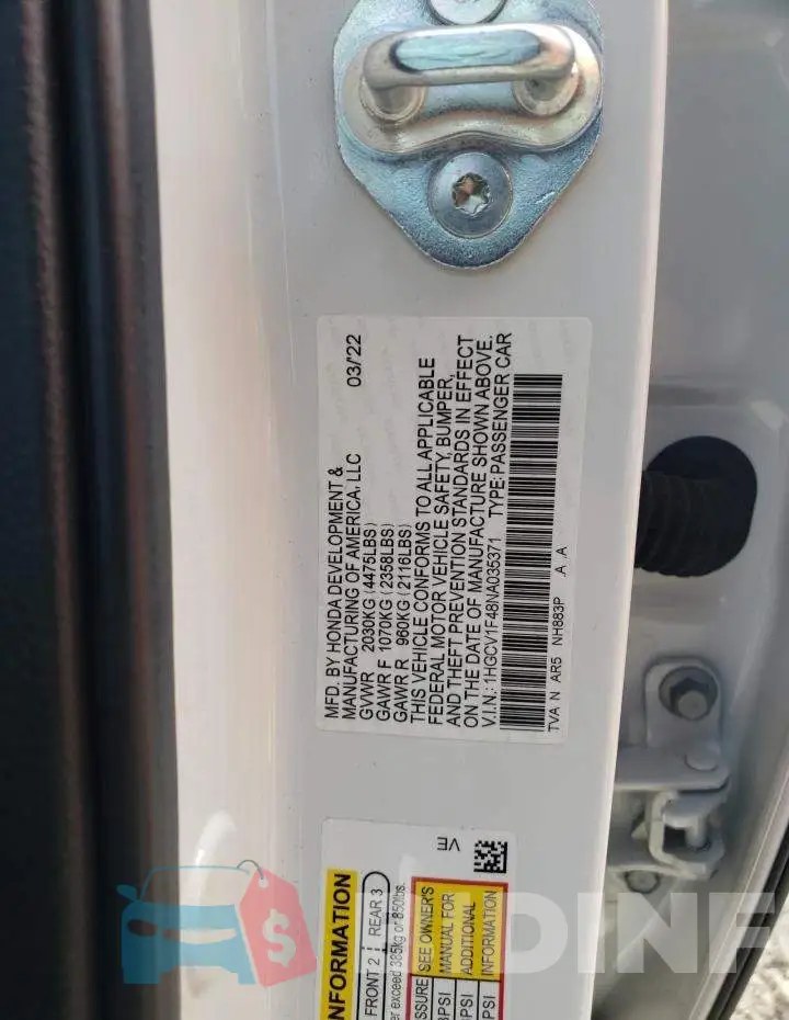 1HGCV1F48NA035371 Photo# 13
