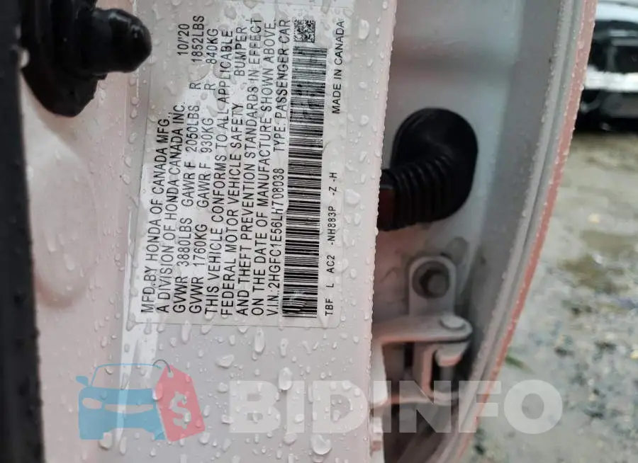 2HGFC1E56LH708038 Photo# 12