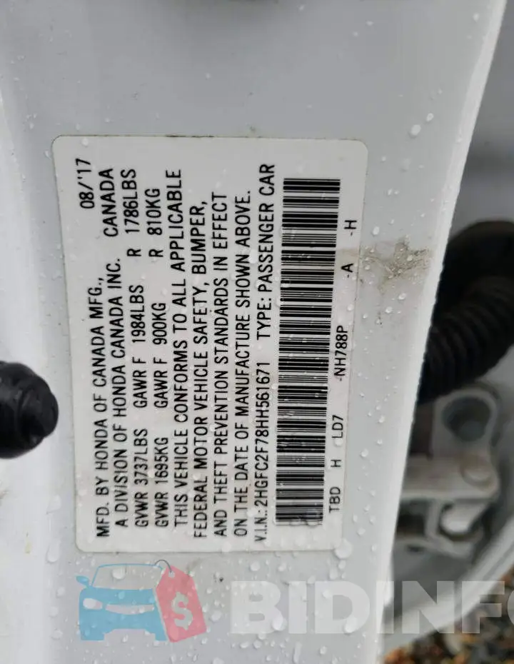 2HGFC2F78HH561671 Photo# 12