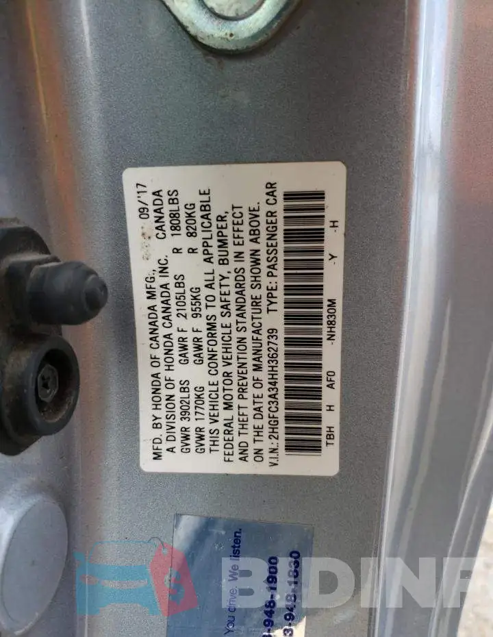 2HGFC3A34HH362739 Photo# 12