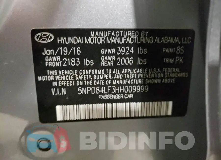 5NPD84LF3HH009999 Photo# 13