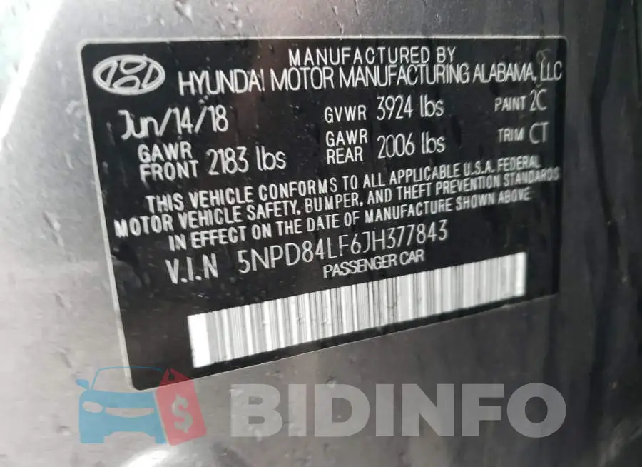 5NPD84LF6JH377843 Photo# 12