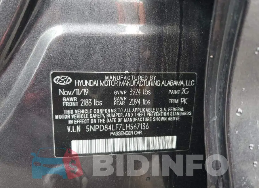 5NPD84LF7LH567136 Photo# 10