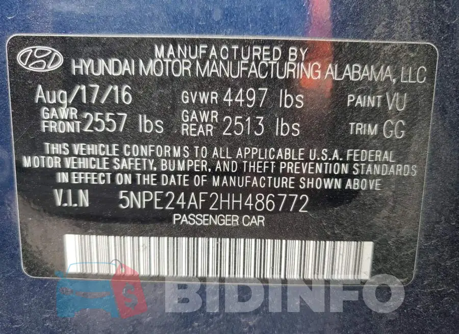 5NPE24AF2HH486772 Photo# 10