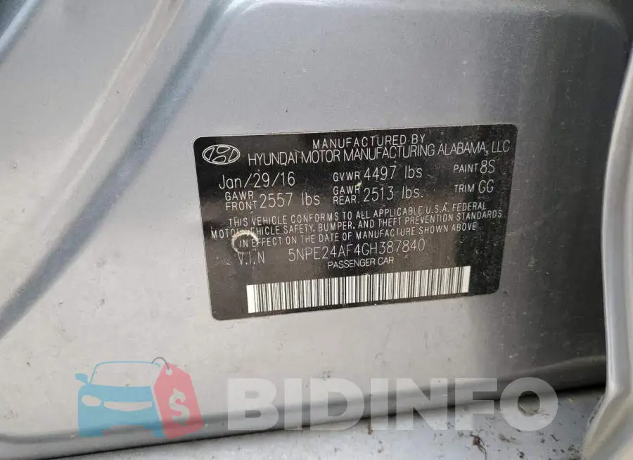 5NPE24AF4GH387840 Photo# 12