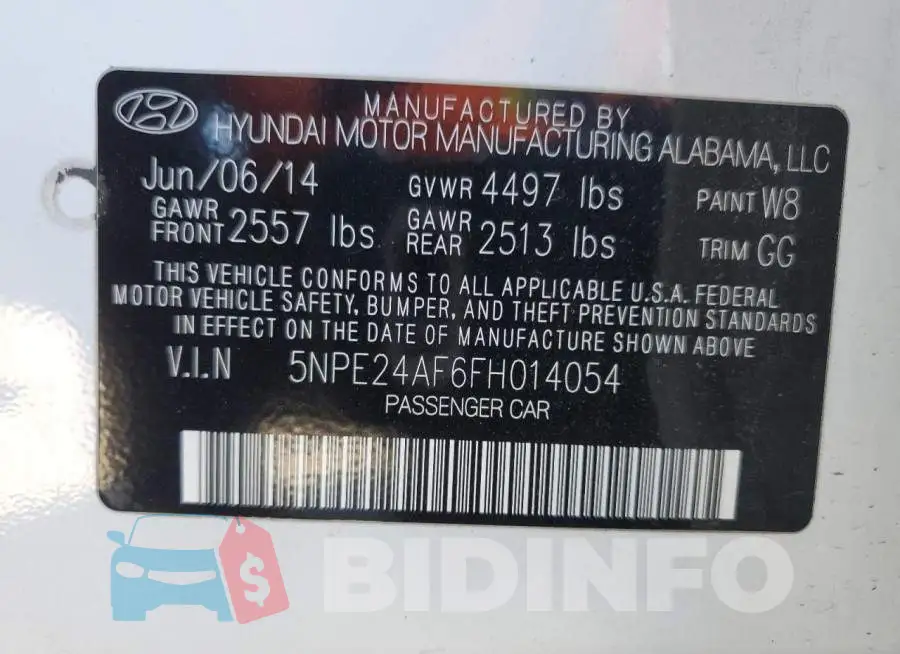 5NPE24AF6FH014054 Photo# 12